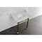 Kingston Brass 30 Carrara Marble Console Sink with Stainless Steel Legs, Marble WhiteBrushed Brass LMS30MOQ7 - alternate 3